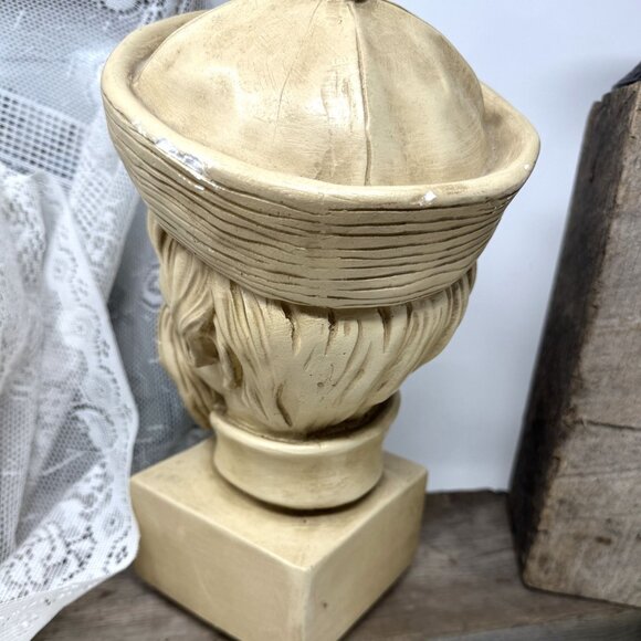 1960 Universal Statuary Corp Mid-Century Asia Man Chalkware Bust - Picture 5 of 9